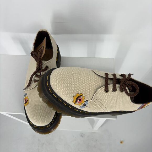 Dr. Martens Shoes - Dr. Martens Canvas Embroidered Platform Oxfords